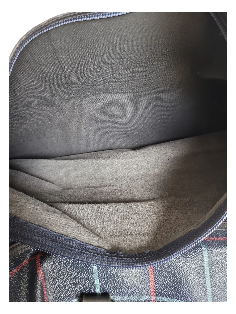 Burberry Vintage Plaid Blue Duffel Bag